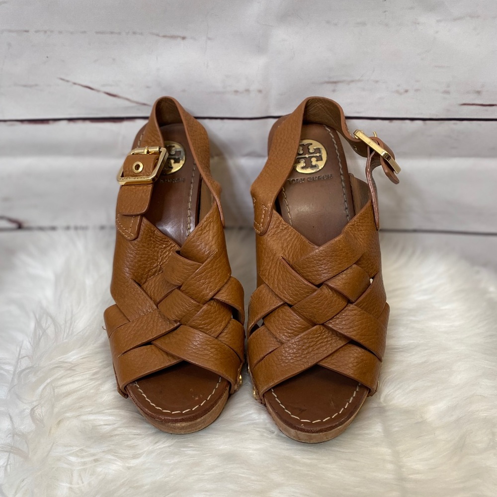 Tory Burch Tan Leather Strappy Sandals